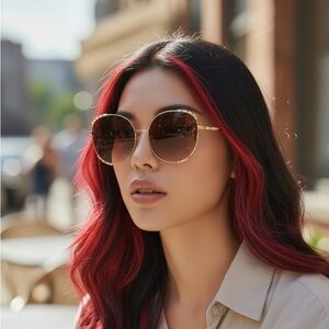 Gucci Women's Sunglasses with Gold Frame